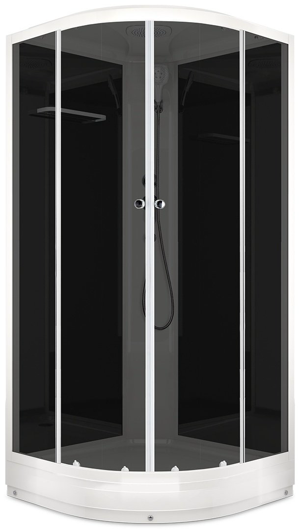Душевая кабина KABINKA.KZ Delight Slim 99 (90х90 см), черные стенки, тонированные стекла купить,NaN