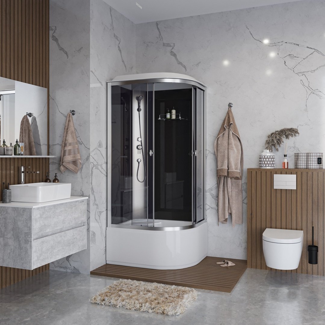 Душевая кабина Niagara Eco E100 80 40L TN (215 см х 100 см), высокий поддон купить,NaN