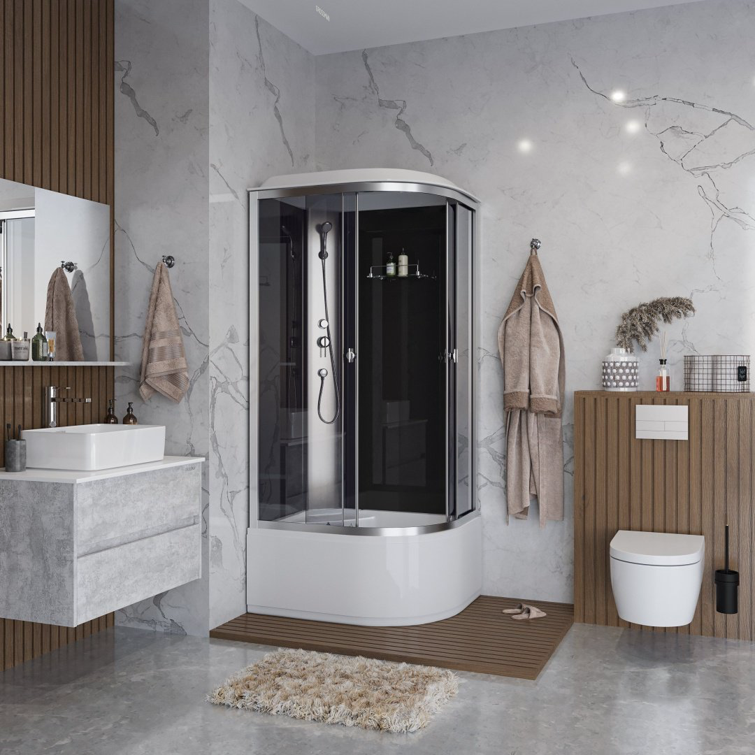 Душевая кабина Niagara Eco E100 80 40L TN (215 см х 100 см), высокий поддон купить,NaN