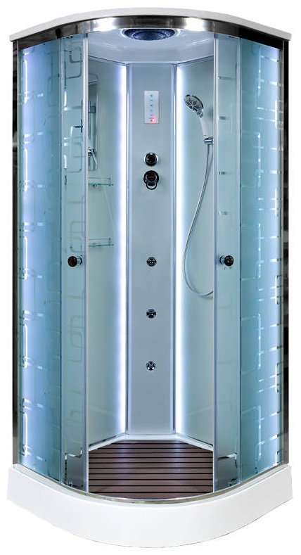 Душевая кабина KABINKA.KZ EM1590 LED с гидромассажем (220х90 см), низкий поддон купить,NaN