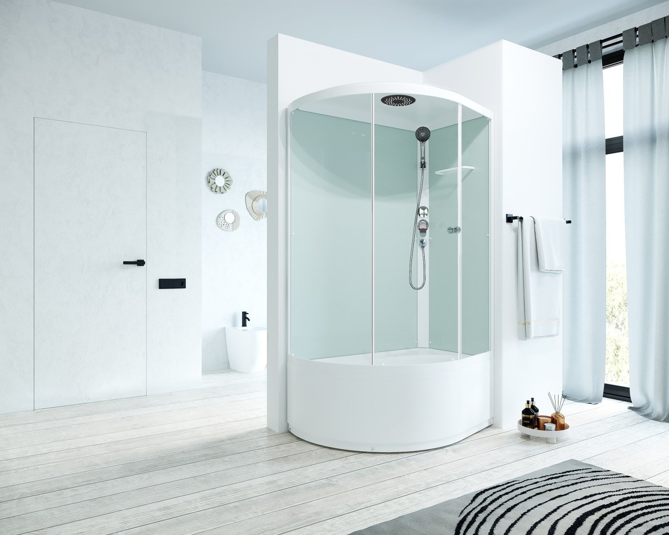 Душевая кабина KABINKA.KZ LUX HIGH WHITE (218х120 см), высокий поддон купить,NaN