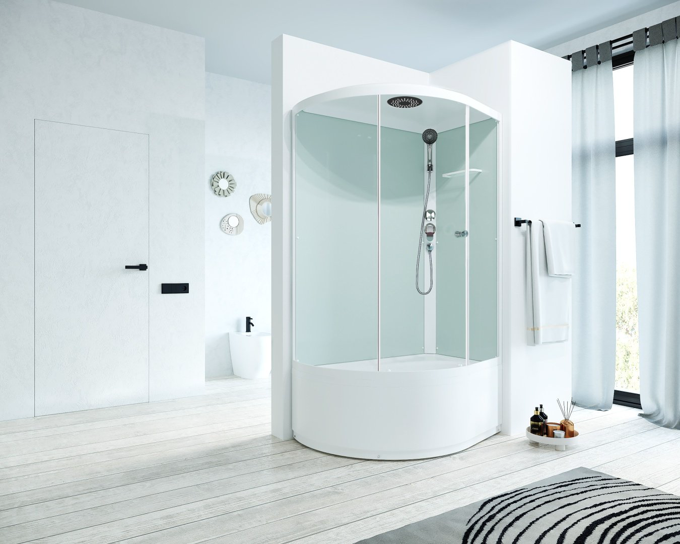 Душевая кабина KABINKA.KZ LUX HIGH WHITE (218х120 см), высокий поддон купить,NaN
