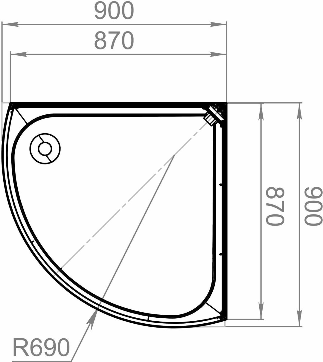 Душевая кабина KABINKA.KZ Simple v1.2 (218х90 см), низкий поддон