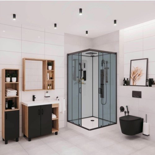 Душевая кабина Niagara NG-6901-01GQ BLACK (210 х 90 см), низкий поддон