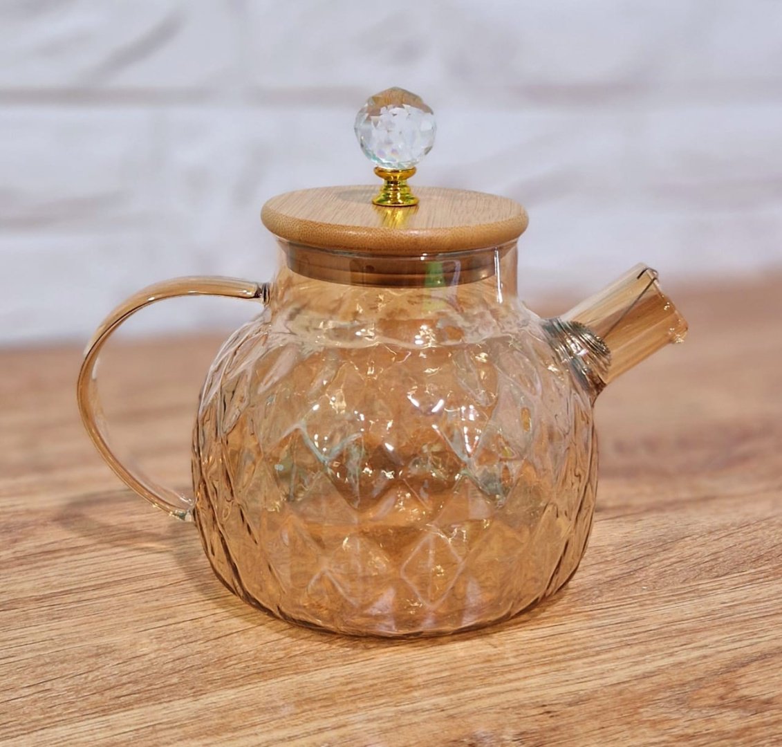 Чайник 22270-Чайник-Заварник стеклянныйтониров. с сито1.0л."CHAPIN" TEA - POT(узор ромбы) 1 л, стекло купить,NaN