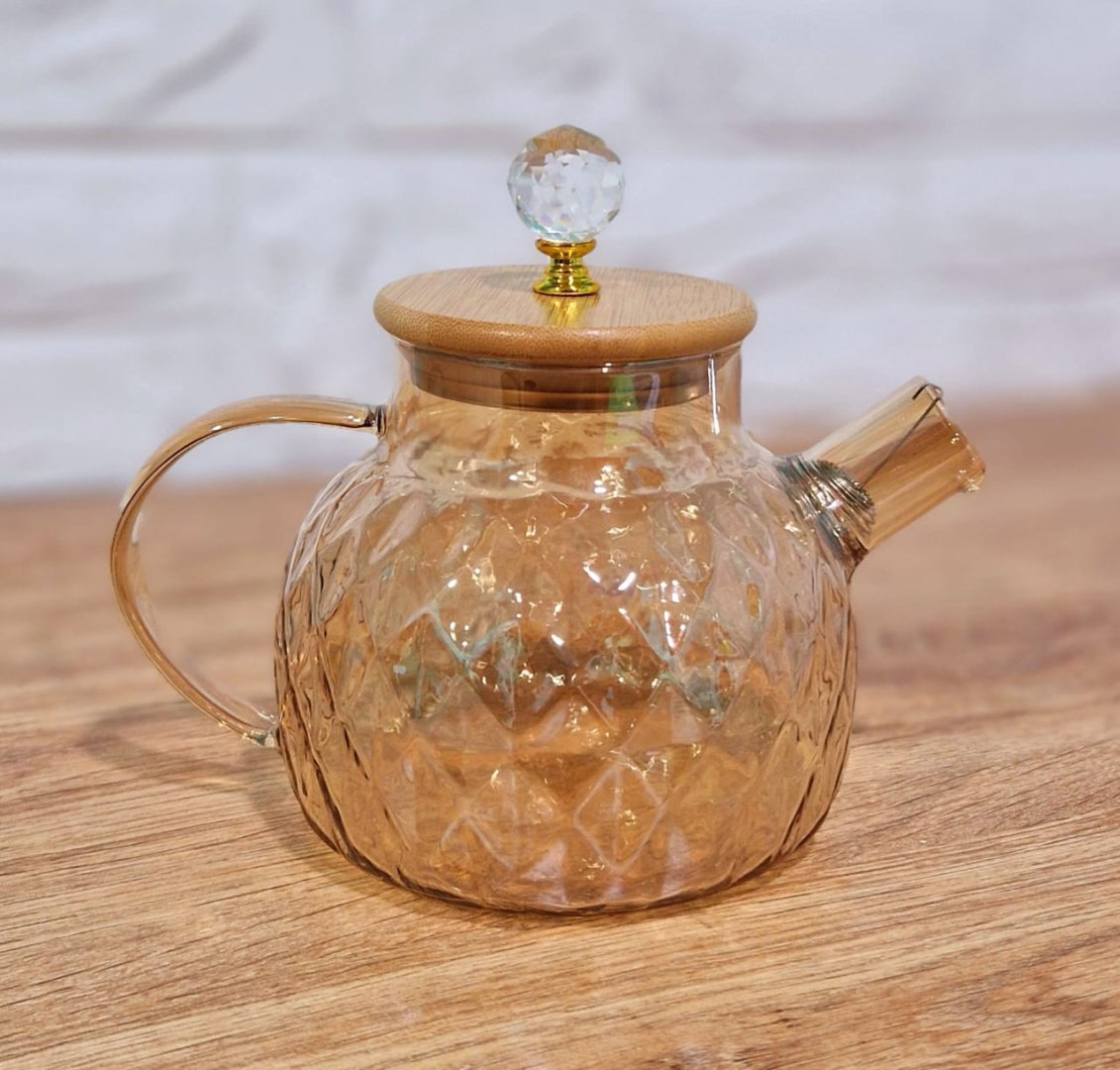Чайник 22270-Чайник-Заварник стеклянныйтониров. с сито1.0л."CHAPIN" TEA - POT(узор ромбы) 1 л, стекло купить,NaN