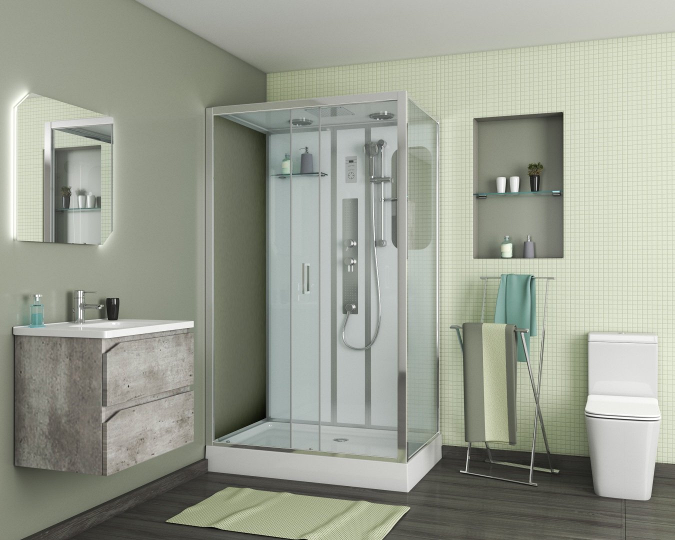 Душевая кабина Niagara NG-6012-01GQL (210 см х 120 см), низкий поддон купить,NaN
