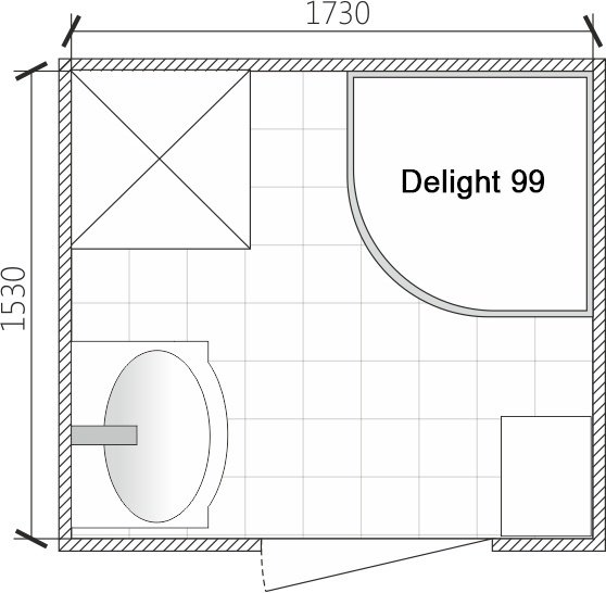 Душевая кабина KABINKA.KZ Delight Slim High (99) (218х90 см), высокий поддон
