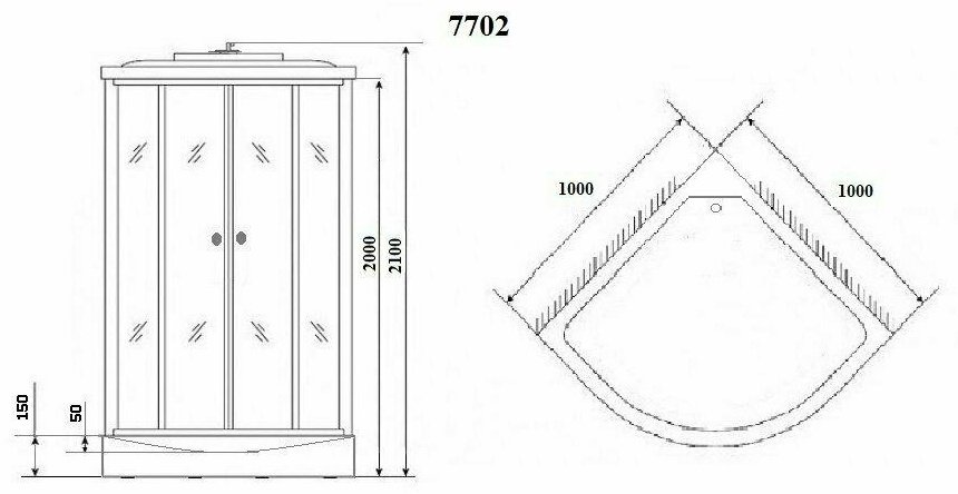 Душевая кабина Niagara NG-7702W (210 см х 100 см), низкий поддон купить,NaN