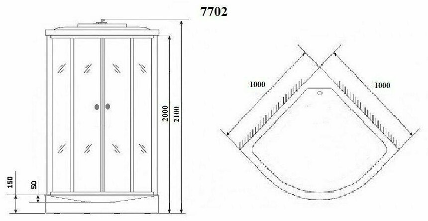 Душевая кабина Niagara NG-7702W (210 см х 100 см), низкий поддон купить,NaN