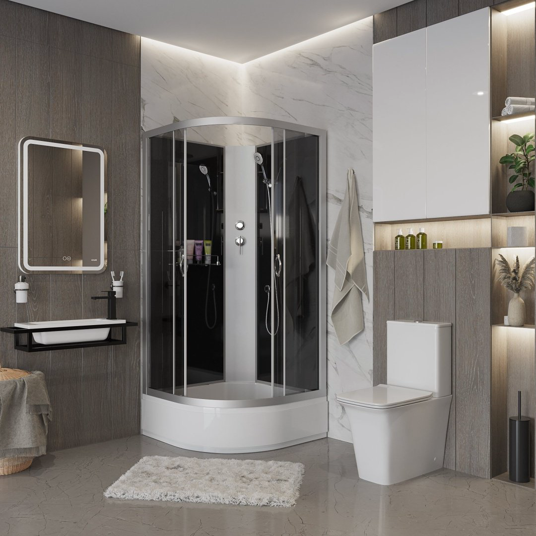 Душевая кабина Niagara NG-3503-14BK (200 см х 80 см), средний поддон купить,NaN