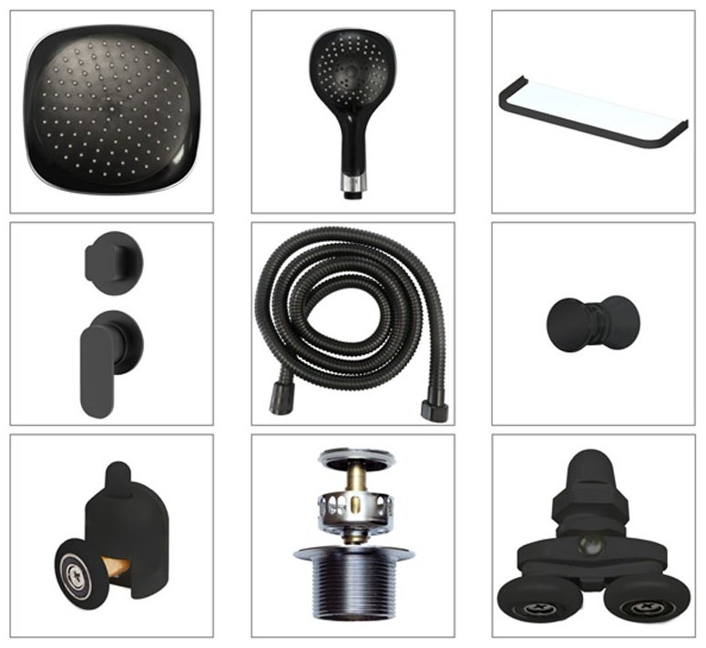 Душевая кабина KABINKA.KZ DS01DS99HBCl00.Gt-Black (218х90 см), высокий поддон купить,NaN