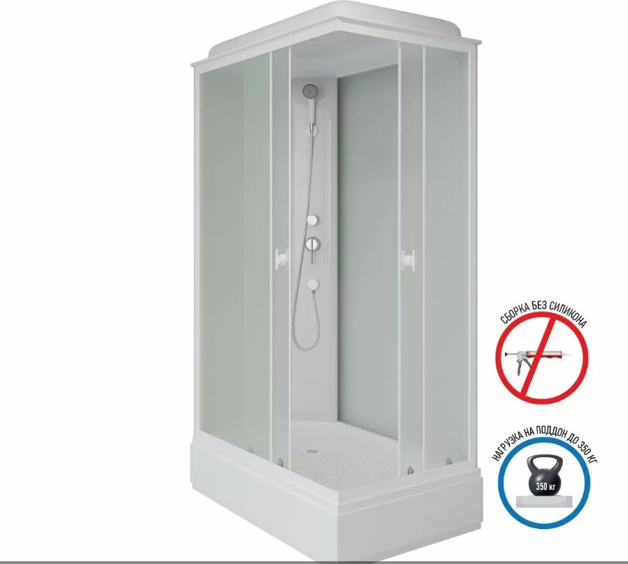 Душевая кабина KABINKA.KZ P110/80/26Q/MT/BK (195х110 см), средний поддон