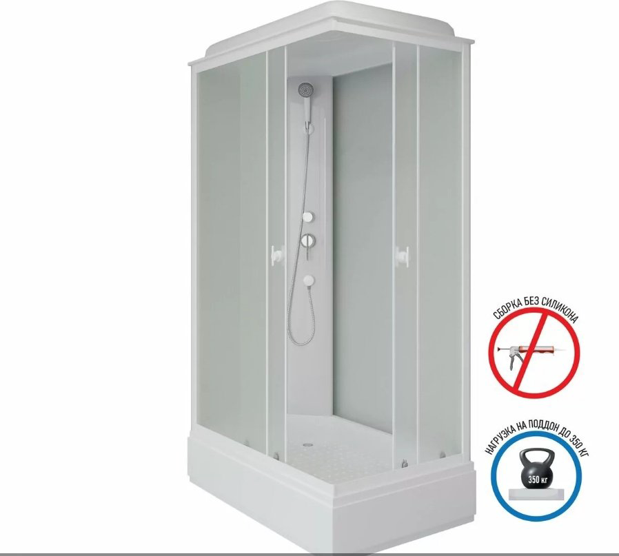 Душевая кабина KABINKA.KZ P110/80/26Q/MT/BK (195х110 см), средний поддон купить,NaN
