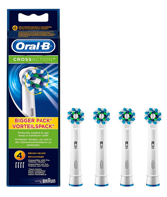 Насадки к зубной щетке Oral-B CrossAction EB50RB-4 4шт купить,NaN