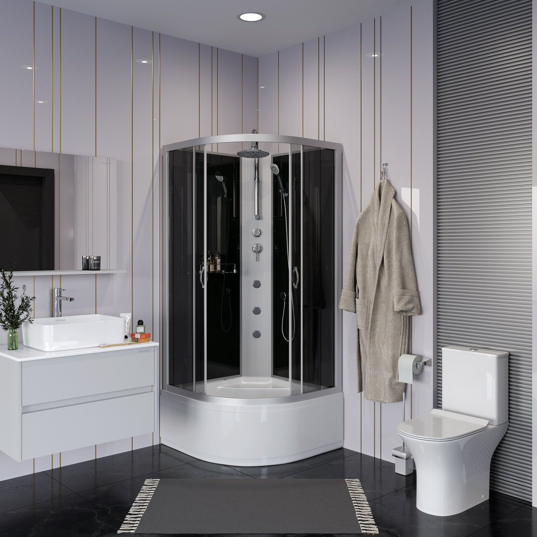 Душевая кабина Niagara NG-2509-14BKTG (210 см х 100), высокий поддон купить,NaN