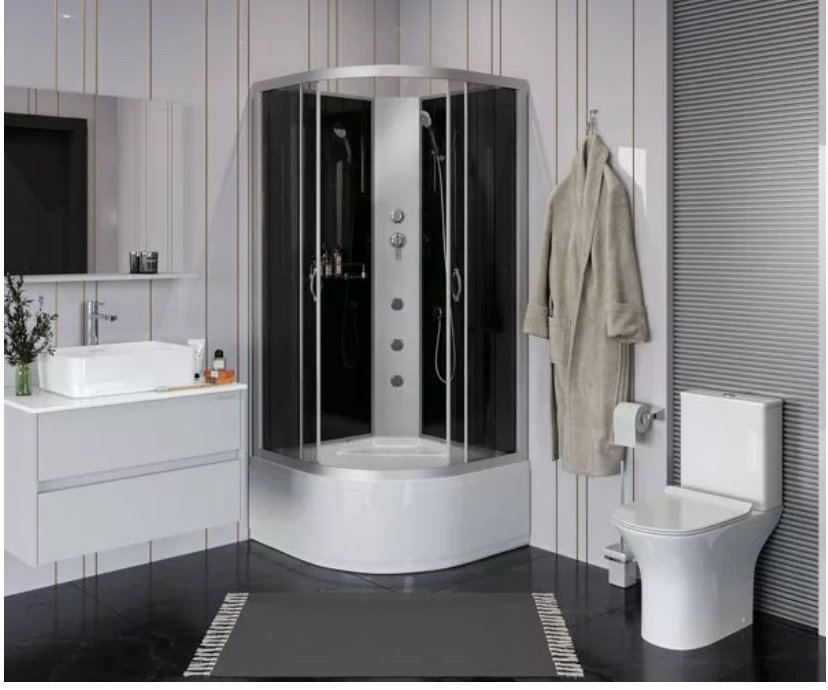 Душевая кабина KABINKA.KZ NG-2507-14BKG (200 см х 80 см), высокий поддон купить,NaN