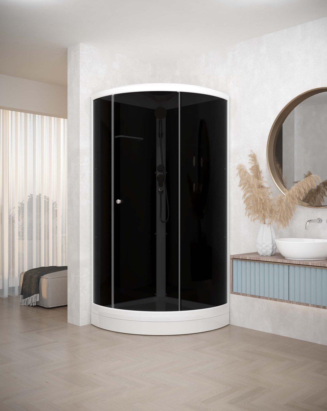 Душевая кабина Domani-Spa Simple (218х90 см), низкий поддон