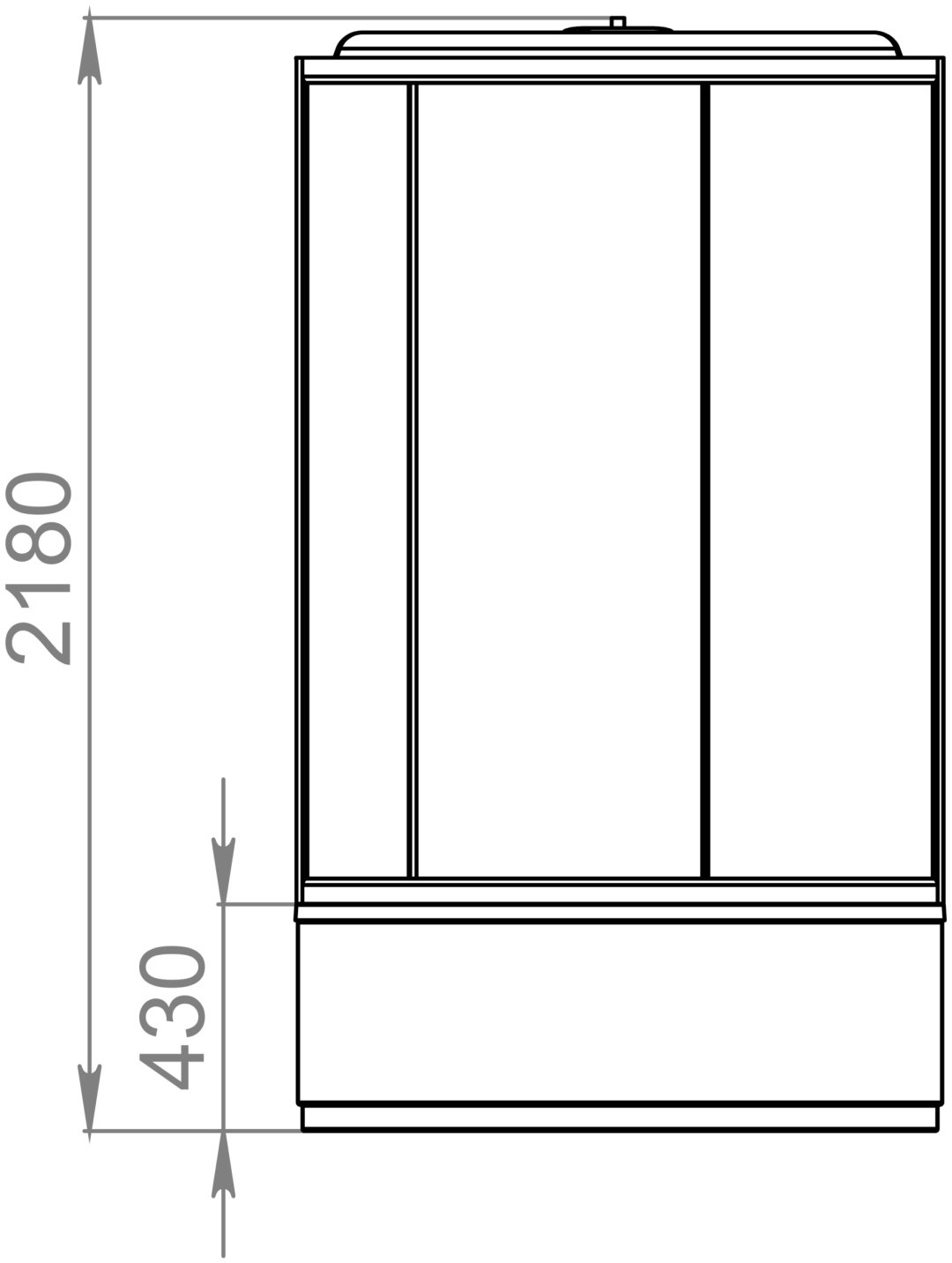 Душевая кабина KABINKA.KZ Simple high v1.2 (218х90 см), высокий поддон