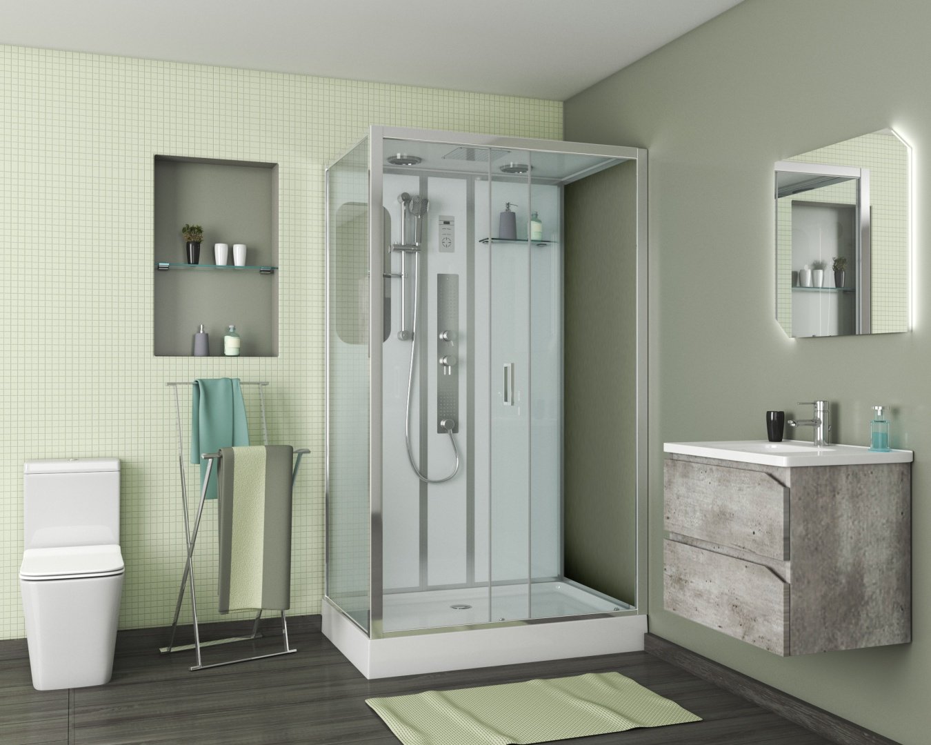 Душевая кабина Niagara NG-6012-01GQR (210 см х 120 см), низкий поддон купить,NaN
