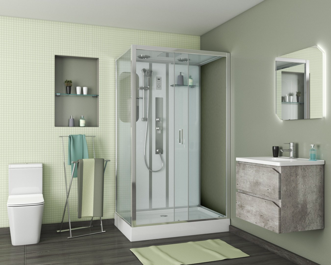 Душевая кабина Niagara NG-6012-01GQR (210 см х 120 см), низкий поддон купить,NaN