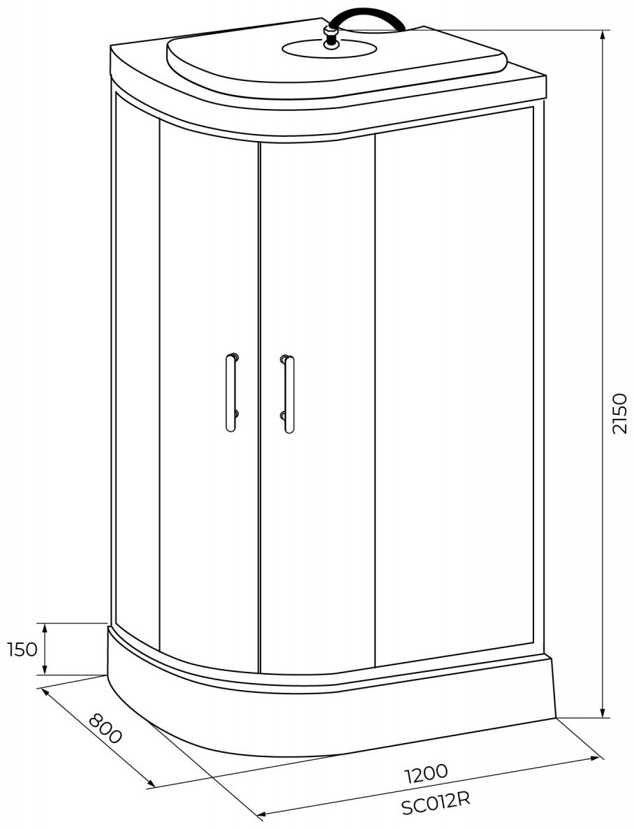Душевая кабина IVA SC012CMR (215х80 см), низкий поддон купить,NaN