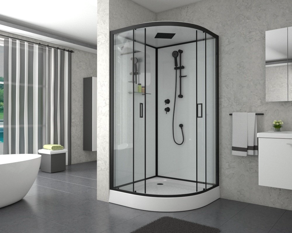 Душевая кабина Niagara NG-6901-01G BLACK (210 х 90 см), низкий поддон купить,NaN