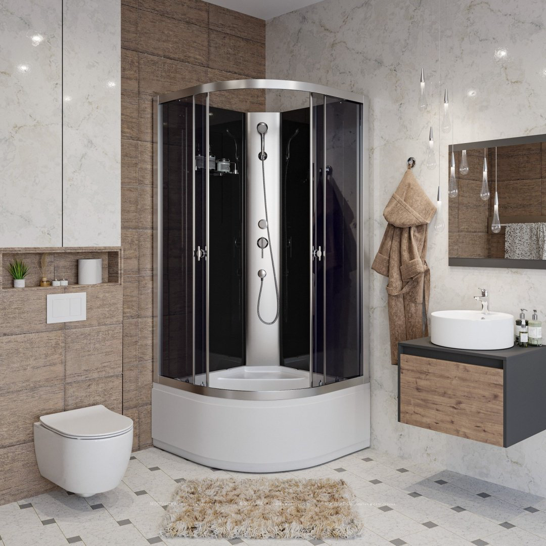 Душевая кабина Niagara E90/40/TN/BK (195 см х 90 см), высокий поддон купить,NaN