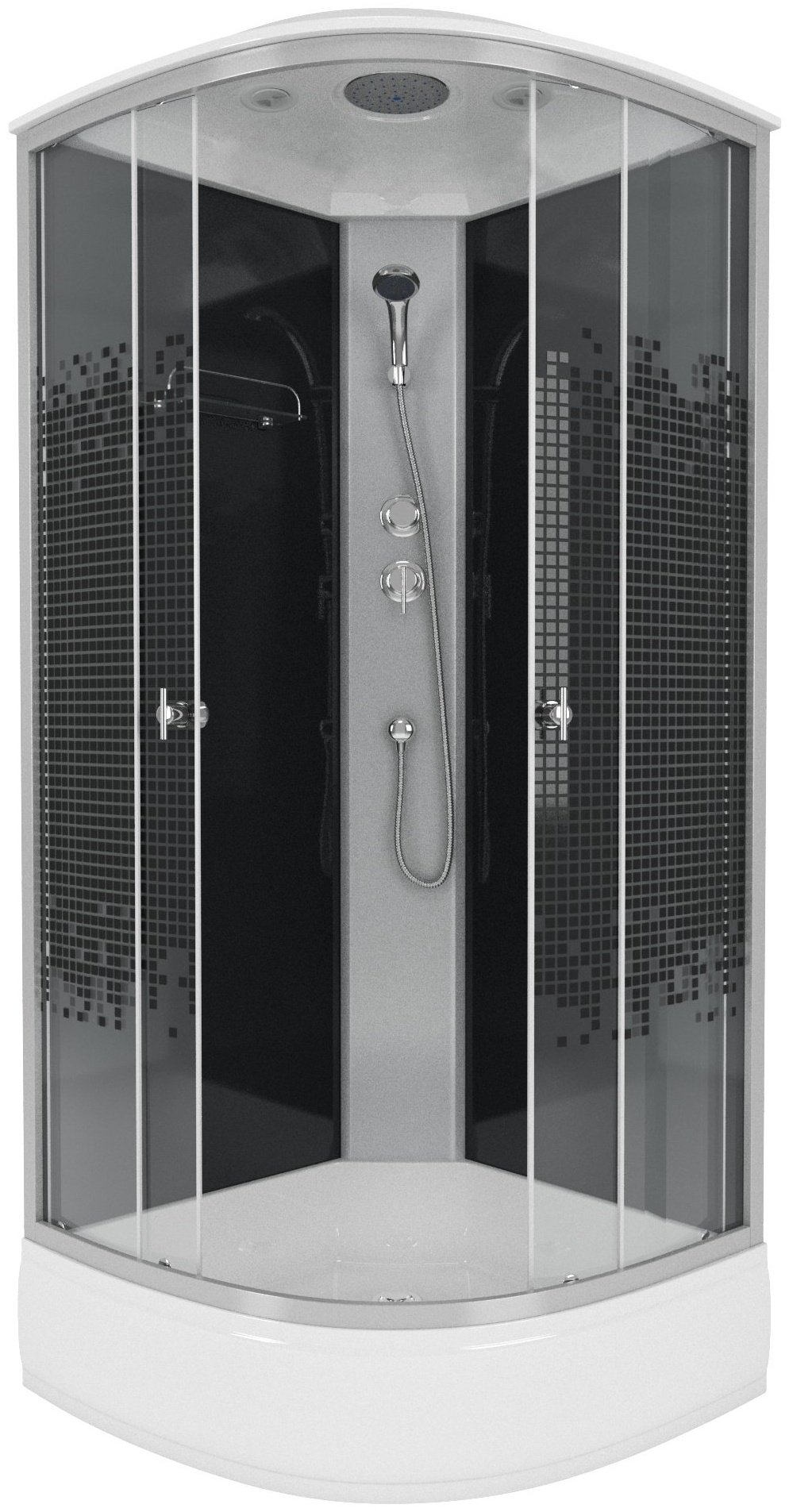 Душевая кабина KABINKA.KZ NG-3504-14BLACK (215х90 см), средний поддон
