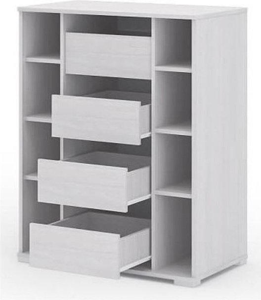 Комод DOMA 44894, 83x46x106 см, черный, белый купить,NaN