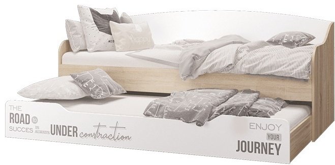 Двухъярусная кровать DOMA 625991377, 80x200 см, белый, светло-коричневый купить,NaN