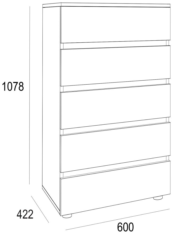 Комод DOMA Лотос, 60x42.20x107.8 см, белый, коричневый купить,NaN