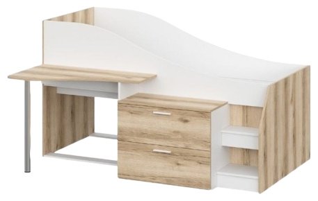 Кровать-чердак DOMA Геометрия 785 5125252, белый, золотой