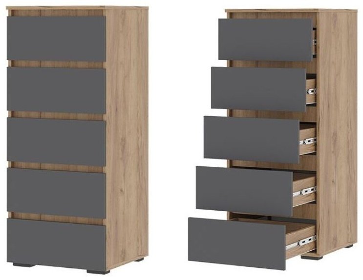 Комод DOMA HEL-50, 50x46x118 см, темно-серый, светло-коричневый купить,NaN
