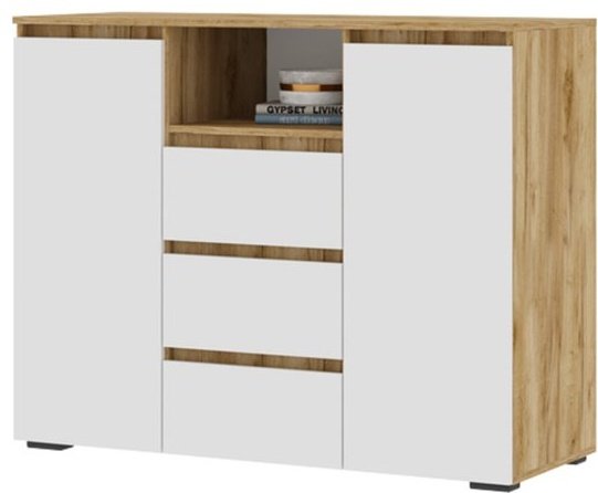 Комод DOMA Helen-NL, 120x46x96 см, белый, светло-коричневый купить,NaN