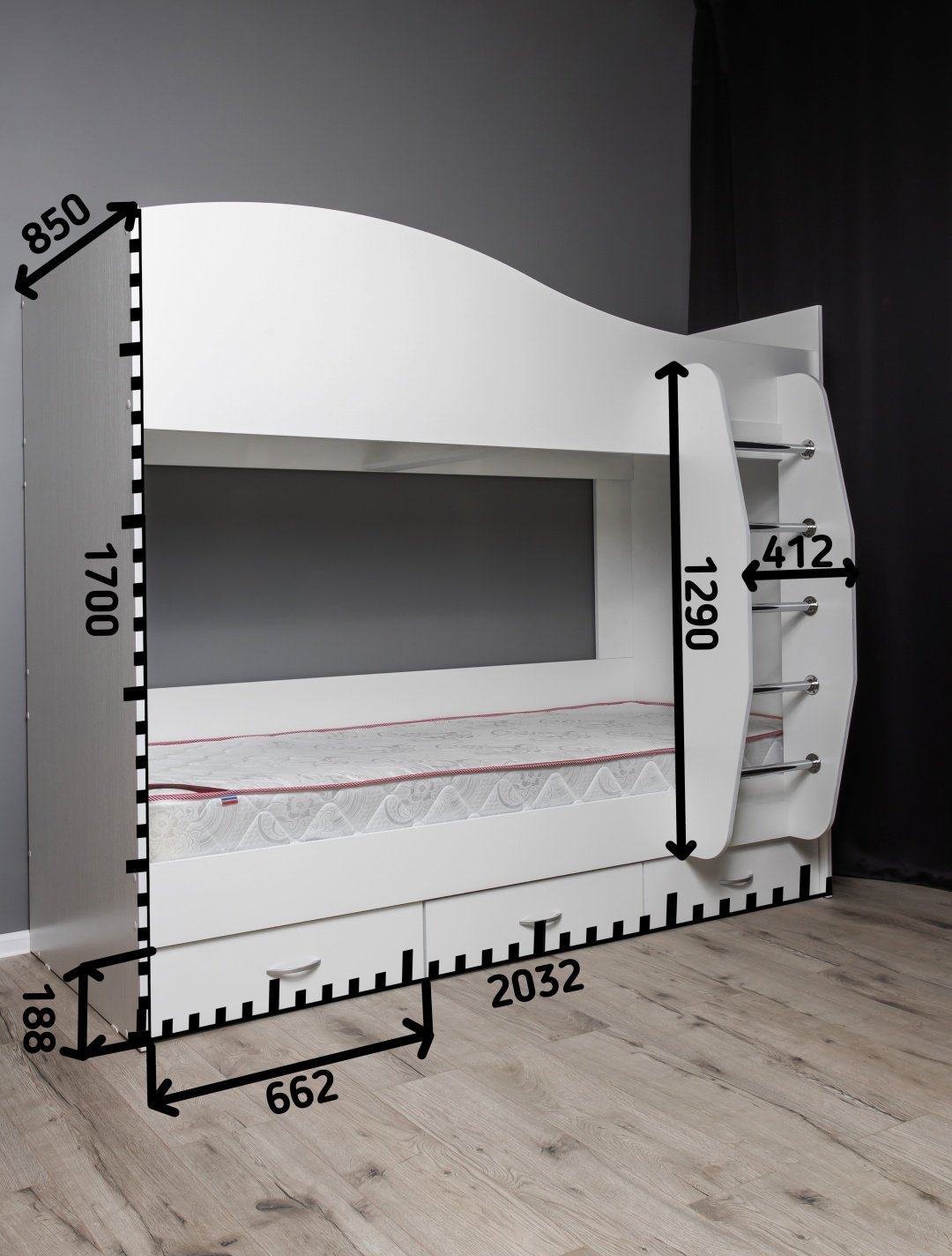 Детская кровать Ереке Мебель Mamamia HM SK, белый