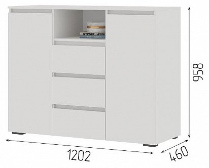 Комод DOMA HH-120, 120x46x96 см, белый купить,NaN