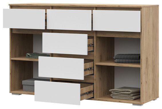 Комод DOMA HEL-150, 150x46x95 см, белый, светло-коричневый купить,NaN