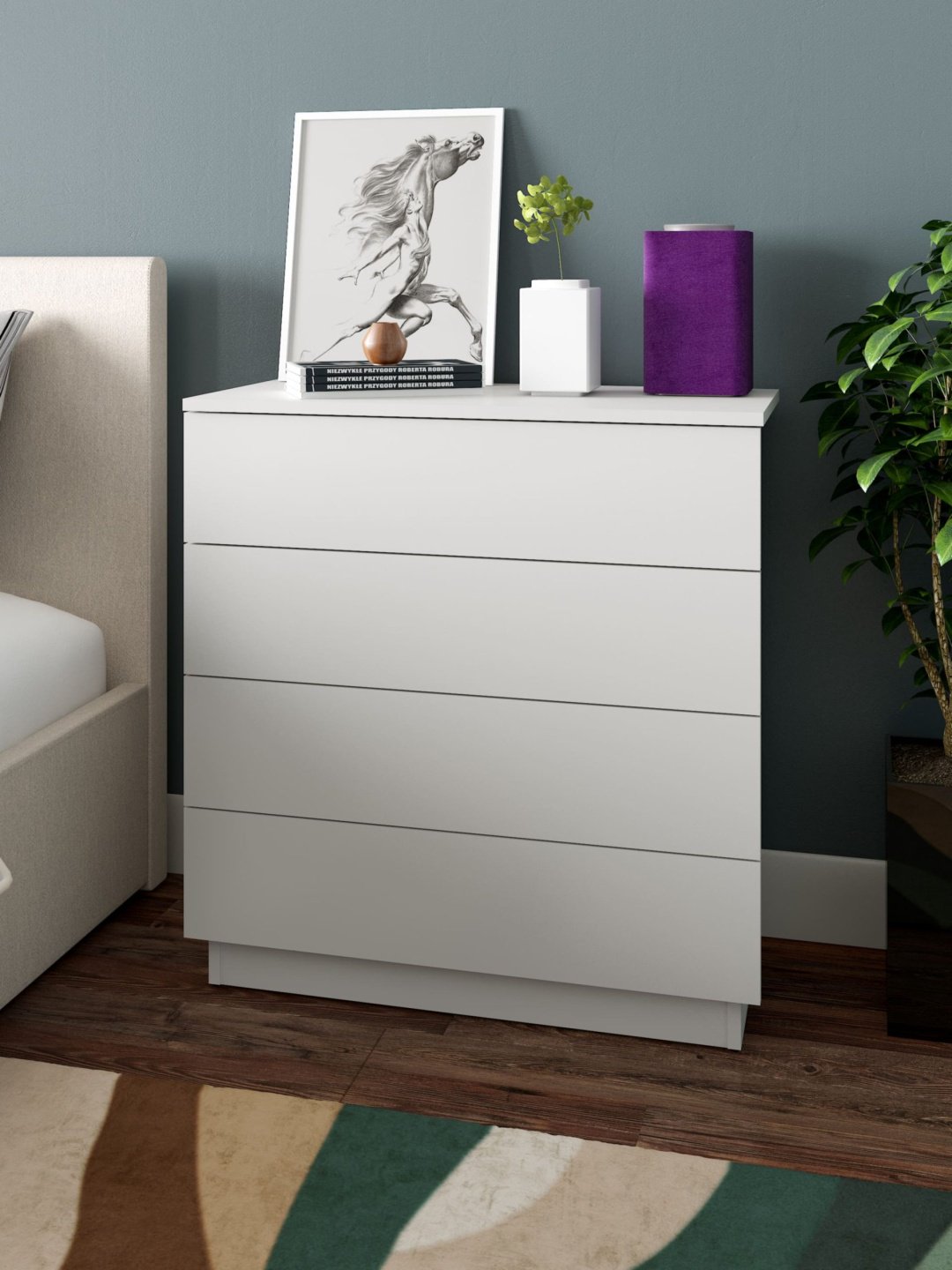Комод DOMA Huston 2, 75x34x77.7 см, белый купить,NaN