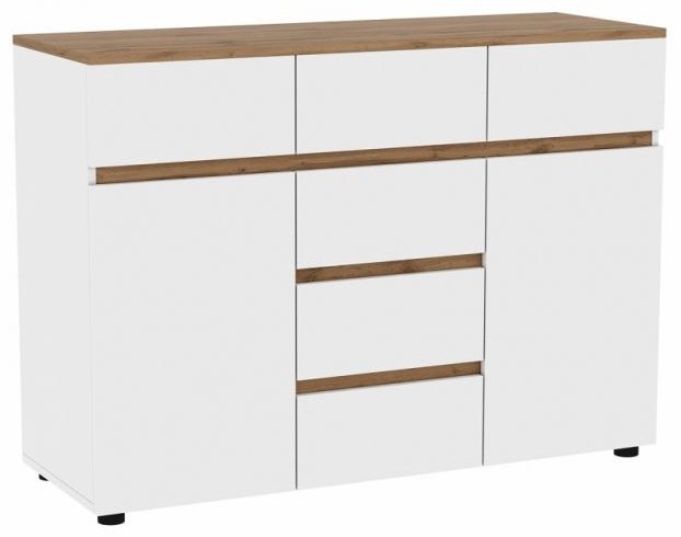 Комод DOMA Лотос, 120x42x86.6 см, белый, коричневый купить,NaN