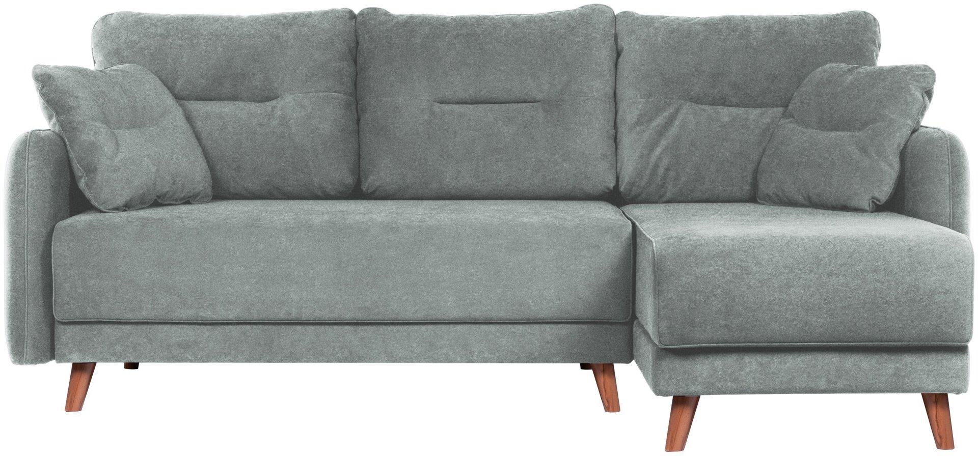 Диван угловой Flip-out Finsoffa FOLDE, 220х93 см, обивка велюр, серый купить,NaN