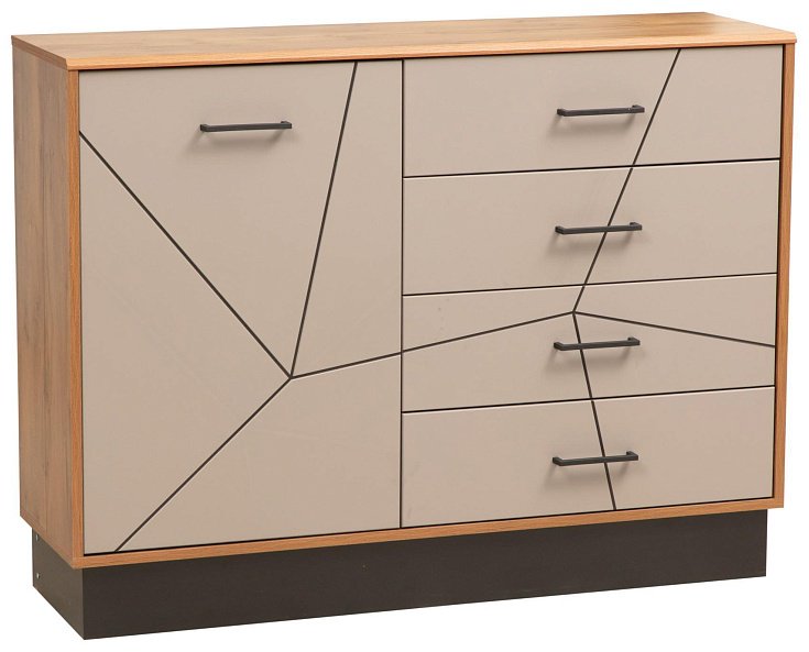 Комод DOMA Gamma-2, 120x36x90.6 см, серый, коричневый купить,NaN