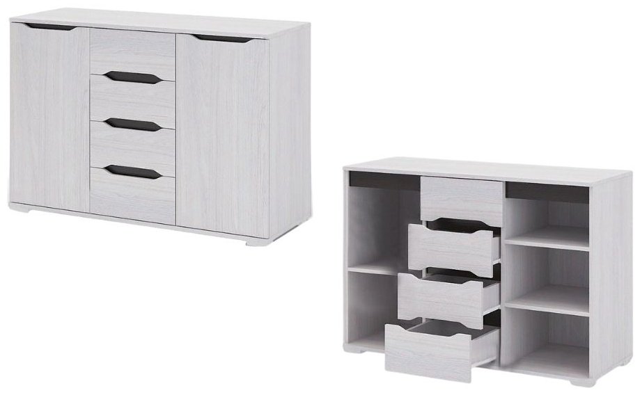 Комод DOMA VAL-120, 120x45x83 см, белый, светло серый купить,NaN
