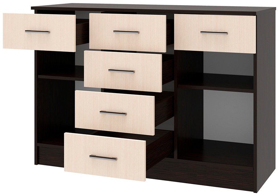 Комод DOMA София, 120x43.50x82 см, черный, бежевый купить,NaN