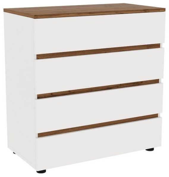Комод DOMA Лотос, 80x42x85.5 см, белый, коричневый купить,NaN