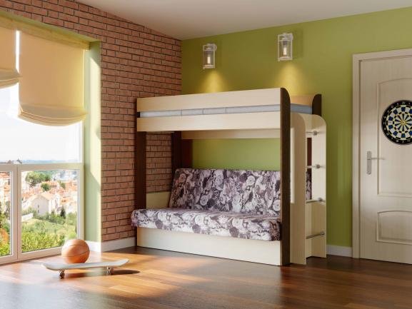 Двухъярусная кровать DOMA NEMO-NL 465151, бежевый, коричневый купить,NaN