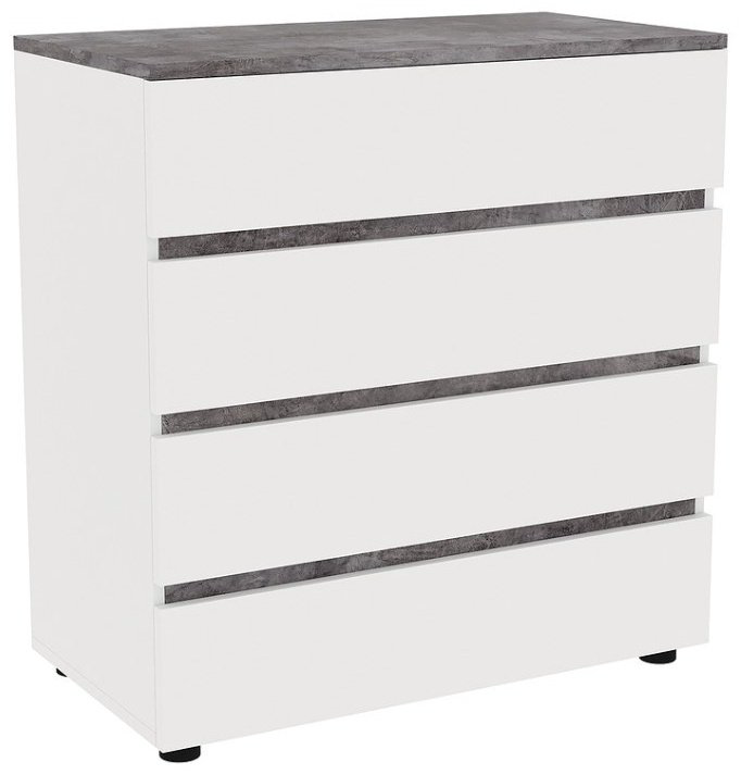Комод DOMA Лотос, 80x42x85.5 см, белый, серый купить,NaN