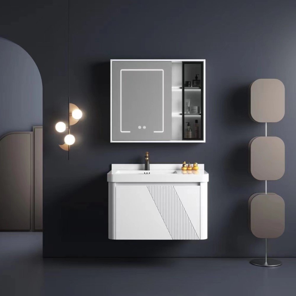 Комплект для ванной Home Collection Simu Sanitary (комод, зеркало, раковина) белый