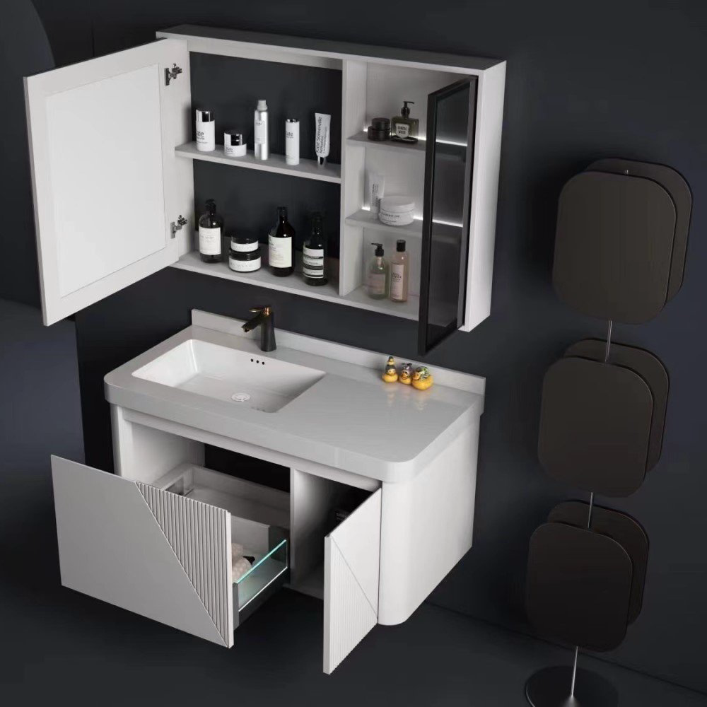 Комплект для ванной Home Collection Simu Sanitary (комод, зеркало, раковина) белый купить,NaN