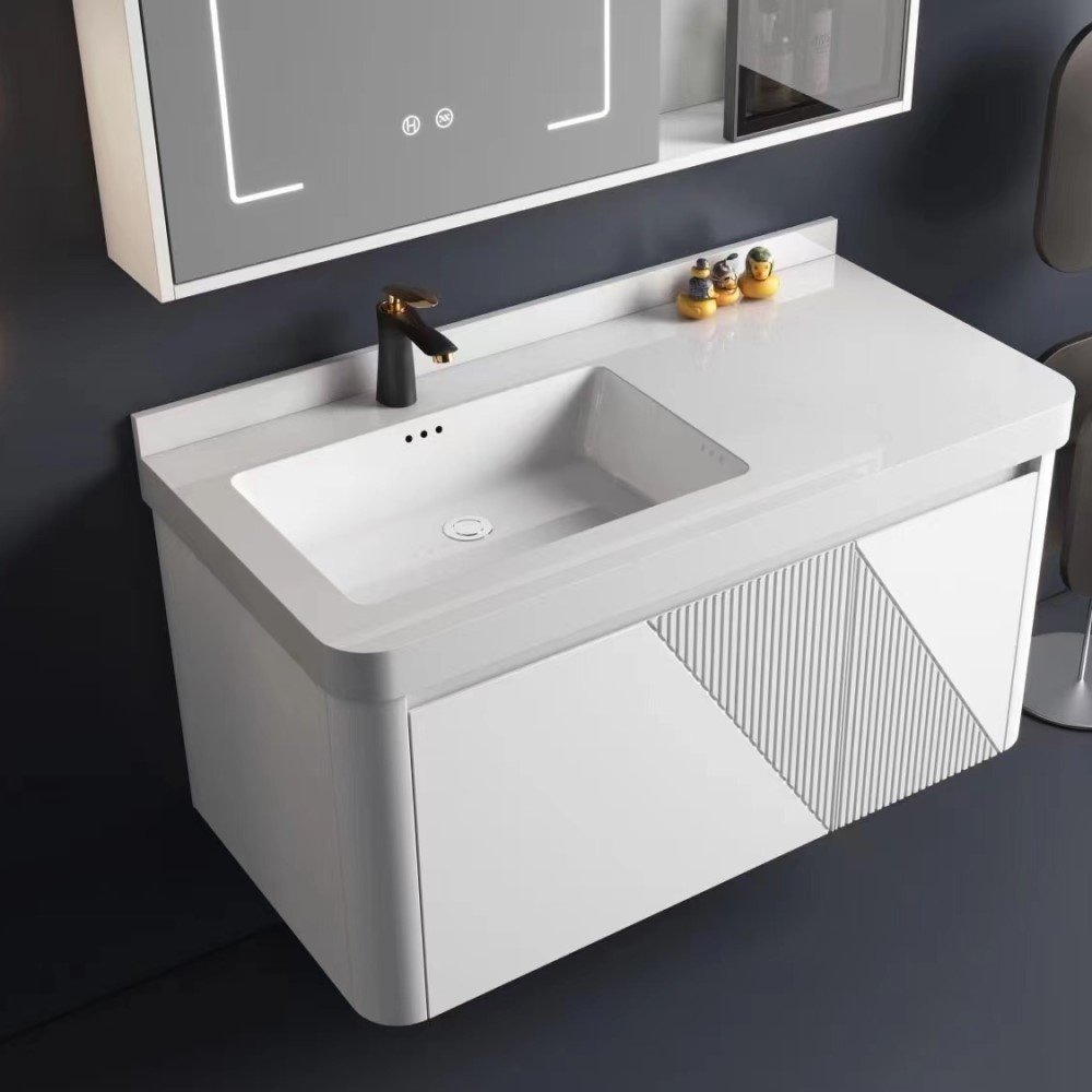 Комплект для ванной Home Collection Simu Sanitary (комод, зеркало, раковина) белый